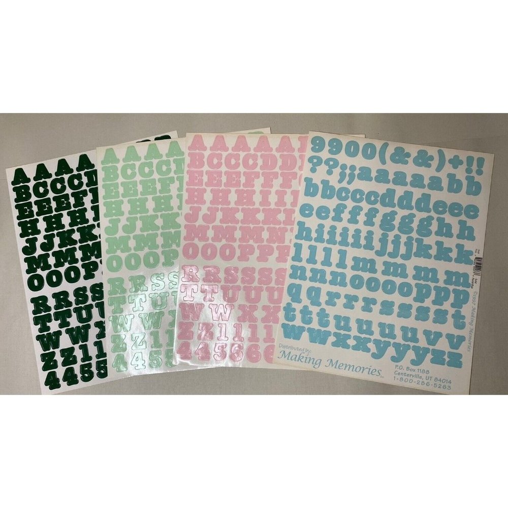 Vintage Making Memories Scrapbooking Stickers Letter Number Stickers Lot